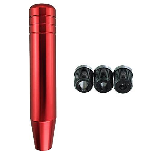 Abfer Long Shifter Knob Car Weighted Gear Stick Shift Knobs Extension Metal Shifting Lever Replace Fit Most Manual Automatic Transmission Vehicle (Red) - color: Red