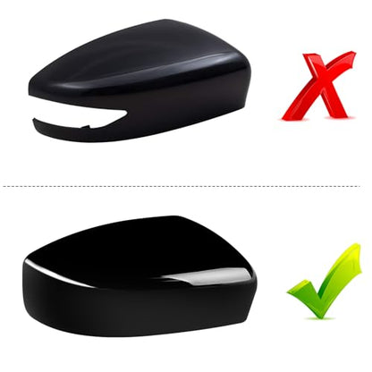 Moonlinks Compatible with Nissan Sentra 2013 2014 2015 2016 2017 2018 2019 Right Side Mirror Cover Replacement, Glossy Black Right Passenger Side Door Rearview Side Mirror Cap Trim - size: Right Black