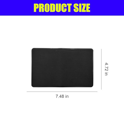 Car Dashboard Anti-Slip Silicone Pad, 7.48'' x 4.72'' Black Grid Sticky Adhesive Mat, Car Grasping Pad, Multifunctional Gripping Mat for Phones, Keys, Sunglasses, Coin, Electronic Devices (19×12 CM) - size: 7.48'' x 4.72''