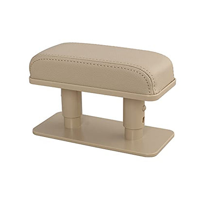 JEYODA Car Armrest Pad, Left Elbow Support, General Leather Booster Pad, Central Armrest Box, Adjustable Armrest (Beige) - color: Beige