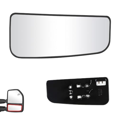 Senzeal Passenger Side Heated Lower Mirror Glass Replacement for Ford F150 Truck 2015-2020 Ford F250 F350 Super Duty F450 F550 Truck 2017-2022 Towing Mirror FL3Z17K707J (Right Side) - size: Passenger Lower Side (Right)