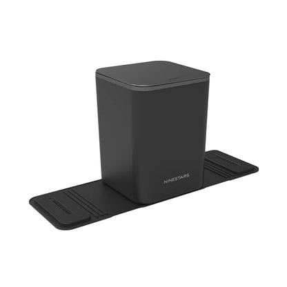 Ninestars Mini Car Trash Can with Press Lid, 3L / 0.79 Gallon Small Garbage Bin, Foldable Leak-Resistant Design with Weighted Non-Slip Base for Car Floor & Center Console (Black) - color: Black