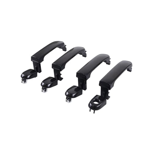 Painted Black 1 Lot 4 Doors Exterior Handle Door Outer Handle Compatible with Nissan Versa 2007-2012 - color: Black