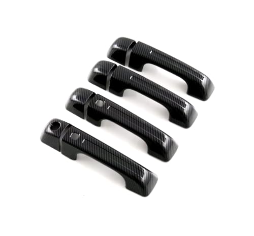 Car Accessories Fit for Dodge Ram 1500 2024 2023 2022 2021 2020 2019 Door Handle Cover Trims （Carbon Fiber with Smart Hole A ABS 8PCS - color: Carbon Fiber With Smart Hole A