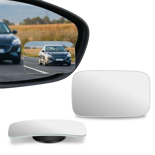 2PCS Blind Spot Mirror, Side Mirror Blindspot, 2" Round HD Glass Frameless Convex Rear View Mirror, 360° Adjustable Wide Angle Side Rear View Accessories for Most Sedan SUV Truck (Rectangle) - color: Rectangle