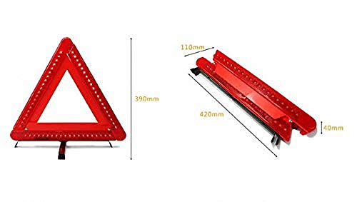 Car Warning Triangle Emergency Reflective LED Lights Warning Roadside Safety Triangle Sign Vehicles Flashing Red Light for Car Break Down Roadside Emergency
