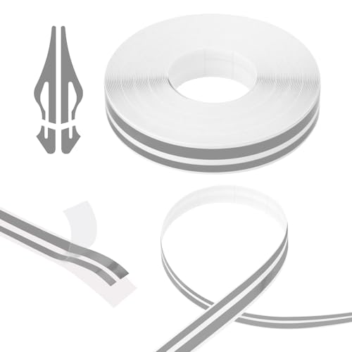 Car Pinstriping Tape, 32Ft Car Vinyl Striping Tape Stripe Decal Waistline Body Side Striping Tape Emblems Trim for DIY Car Racing Motorcycle SUV Pickup (Gray) - color: Gray-1