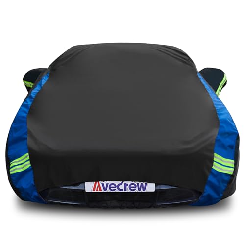 Avecrew Car Cover for Tesla Model 3 2017-2026, Custom Fit Full Exterior Cover with Charging Port and Breathable Ventilation Mesh, Waterproof All Weather Outdoor Rain Snow Sun Protection Cover - size: Fit Tesla Model 3
