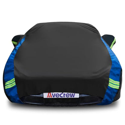 Avecrew Car Cover for Tesla Model 3 2017-2026, Custom Fit Full Exterior Cover with Charging Port and Breathable Ventilation Mesh, Waterproof All Weather Outdoor Rain Snow Sun Protection Cover - size: Fit Tesla Model 3