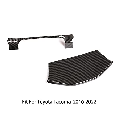 Car Accessories Fit for Toyota Tacoma 2016-2022 2023 Inner Look Central Console Dashboard Panel Cover Trim Frame (Carbon Fiber Style) ABS 2PCS - color: Carbon Fiber Style