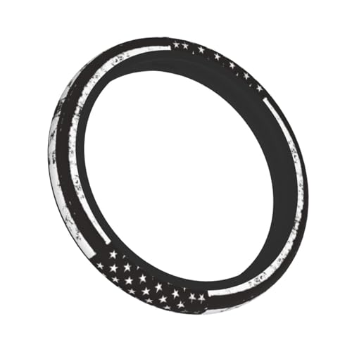 American Flag Steering Wheel Cover with 2 Car Coasters Non Slip Neoprene for Women Men Universal 15 Inch - color: American Flag