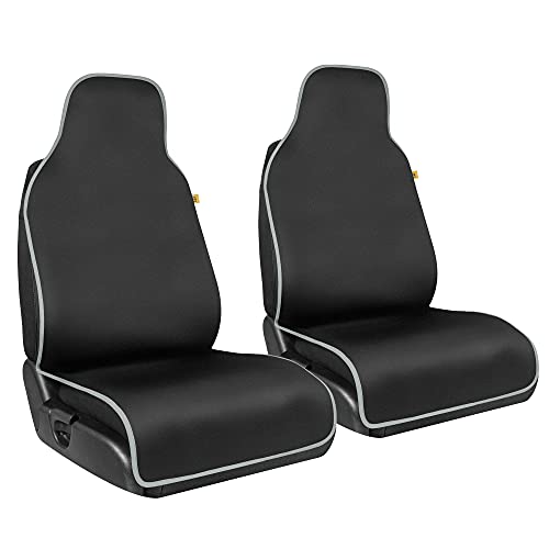 CAT® Waterproof Car Seat Covers for Front Seats, 2 Pack with Gray Trim – Durable Neoprene Seat Covers for Cars, Universal Fit for Most Cars Trucks SUV, Ideal Seat Protector for Vehicle Car Seats - color: Black with Gray Trim, size: 2 Piece Set