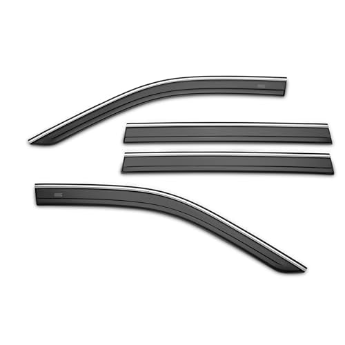 Husky Liners Low Profile Ventvisor Rain Guards | Fits 2024-2026 Honda CR - V | Front & Rear, 4-pc Smoke w/Chrome Trim - 2884058
