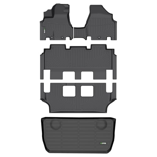 HAFIDI® Floor Mats & Cargo Liner Set Fit for Honda Odyssey 2011-2017 All Weather Protection TPE Anti-Slip Automotive Full Set Floor Liners Custom Accessories - Black - style: 3) For Odyssey 2011-2017 Floor Mats