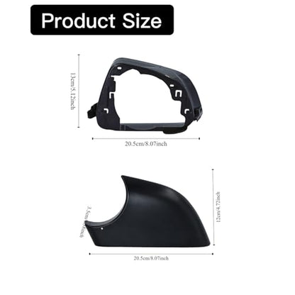 Fits For Tesla Model 3 Right Passenger Side Wing Mirror Cover and Mirror Frame Set Rearview Lower Holder Tray Cap Housing 2017-2024(right side black) - size: Model 3 Right Side Black