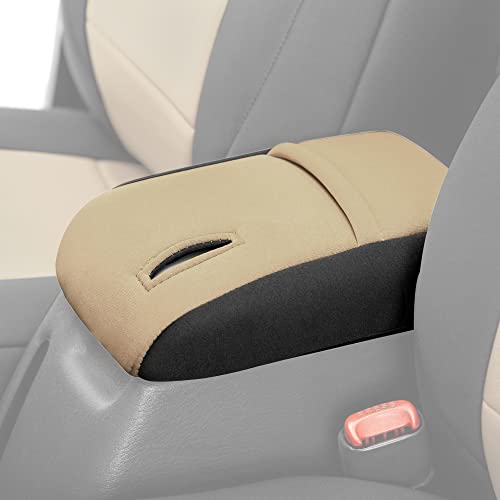 Diver Down Neoprene Center Console Cover - Fits Jeep 1997-2006 TJ Wrangler - Cushioned Armrest Cover - Doesn't Burn Your Elbow - Tight Custom Fit - Comfortable Foam Armrest Pad (97-00 Tan) - color: Tan, size: 1997-2000 TJ