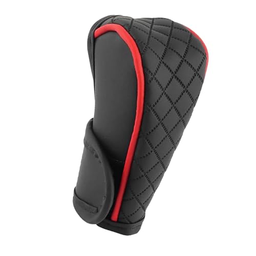 MLY Gear Shift Cover, Leather Scratch Resistant Car Gear Shift Cover, Anti Slip Gear Shift Knob Protector Cover, Universal Gear Shifter Cover Decoration Accessories (Black & Red) - color: Red