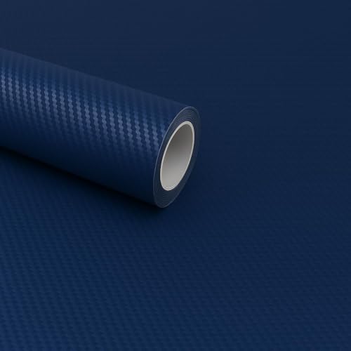 RockRose 3D Matte Navy Blue Carbon Fiber Vinyl Wrap – Self-Adhesive, Anti-Wrinkle & Air Release | DIY Automotive Film for Cars, Bikes, and More (5FT x 5FT) - color: Navy Blue, size: 5FT x 5FT