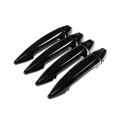 Car Carbon Fiber Texture Exterior Door Handle Cover Compatible with BMW X1 F48 2016 2017 X5 X6 F15 F16 2014-2017 ABS Protective Trim(Bright Black) - color: Bright black
