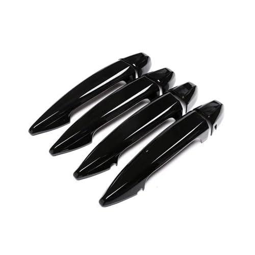 Car Carbon Fiber Texture Exterior Door Handle Cover Compatible with BMW X1 F48 2016 2017 X5 X6 F15 F16 2014-2017 ABS Protective Trim(Bright Black) - color: Bright black