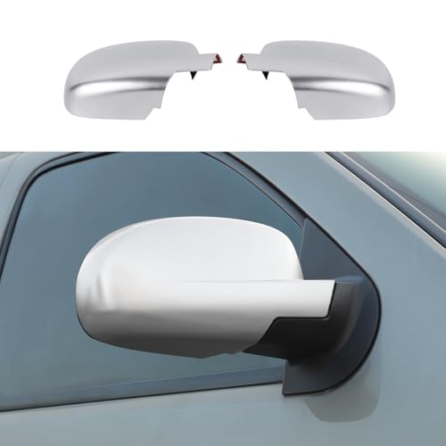 Silver Rearview Mirror Full Caps Cover,Left & Right Side Mirror Cover Caps for 2007-2014 Chevy Silverado GMC Sierra Avalanche Tahoe Suburban Yukon Escalade ESV Side View Door Mirror Cover - color: Full Caps Silver, size: 2007--2014