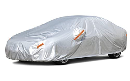 Kayme Car Covers for Automobiles Waterproof All Weather with Zipper Sun Uv Rain Protection Mirror Pocket Fit Nissan, Audi A3 Sedan, Acura Integra/Rsx, Hyundai Accent etc.(Up to 177 Inch) 3M - size: C7 For Sedan-Length ( Up to 177 inch )