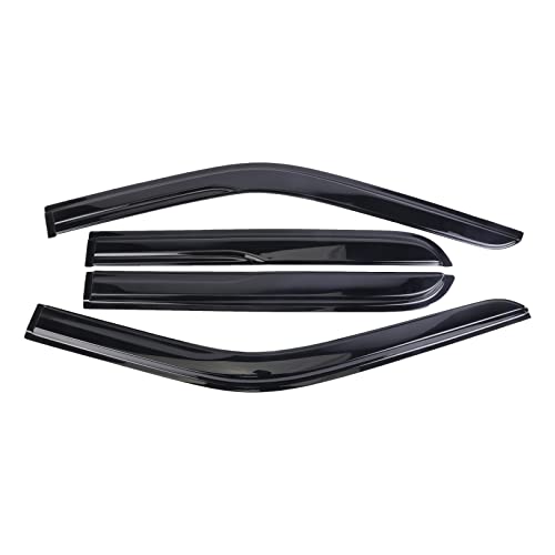 Window Visors Rain Guards Deflector 4 Piece Set for 2014-2018 Chevrolet Silverado & GMC Sierra 1500 2500HD 3500HD Crew Cab 94536 - size: 2014-2018 Chevrolet Silverado & GMC Sierra