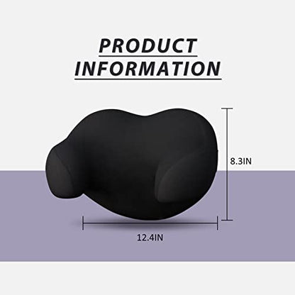 SPRFUFLY U-Shaped Car Headrest Pillow for Sleeping, 100% Memory Foam Car Pillow with Breathable Removable Cover, Ergonomic Design - Ideal Car Companion for Naps & Neck Pain Relief (Black, 1PC) - color: Pack of 1/Black/U-shaped
