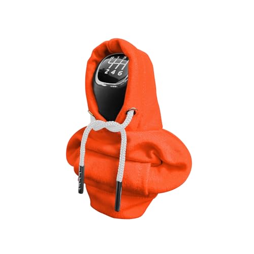 Gear Shift Hoodie, Universal Car Shift Knob Cover, Automotive Interior Cute Gadgets, Car Accessories and Decorations Mini Hoodie for Car Shifter - color: Orange, size: 1 Piece