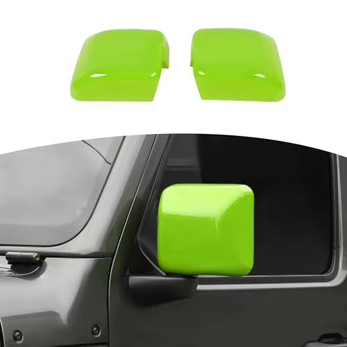 RT-TCZ for Jeep JL Green Side Mirror Cover Trim for Jeep Wrangler JL JLU 2018+ for Gladiator JT 2020+ ABS Exterior Accessories 2pcs - color: Green