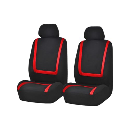 Zpana Front Car Seat Covers, Split Non-Slip Vehicle Front Seat Protector, Durable Comfortable Automotive Interior Chair Protective Cover, Universal for SUV Automobile Truck (Black/Red) - color: Black/Red, size: Front Seat
