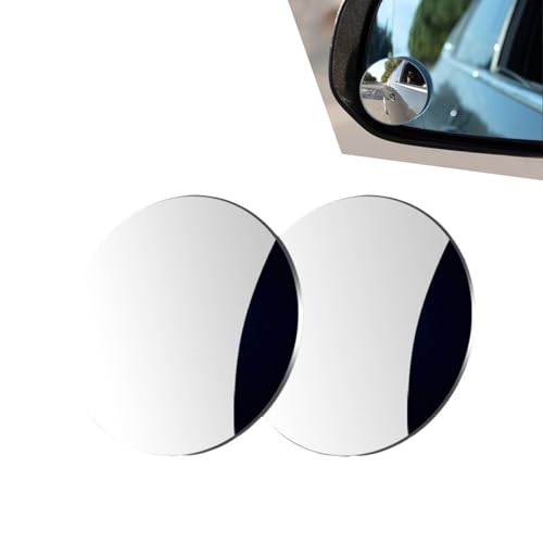 Blind Spot Mirror, 2PCS Vehicle Reversing Rear View Mirror, 360 Degree Adjustable Frameless Design, Universal for Most Cars (White)