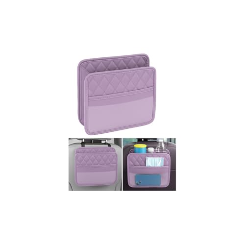 Mandark Car Seat Back Organizer, PU Leather Automotive Backseat Hanging Storage Pocket, Multipurpose Vehicle Travel Essentials Accessories for Kids & Adults, Universal for Most Cars (Purple) - color: Purple