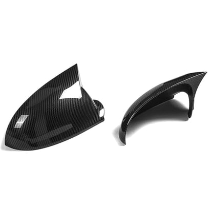 Pair Carbon Fiber Black Side Wing Mirror Cover Caps For VW Golf GTI Jetta MK5 2003-2009 Left&Right Side, Rearview Mirror Cover Decoration Trim