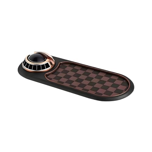 Car Dash Anti-Slip Pad, 3-in-1 Rotatable Dash Non-Slip Mat with Phone Holder & Temporary Parking Number, Multifunctional Dashboard Grip Mat for Key Gadgets, Universal Fit (Brown/Gold) - color: Brown/Gold