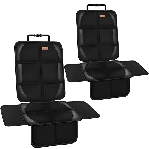Car Seat Protector Covers for Child Car seat mat, 600D Waterproof Non-Slip with Storage Pockets, Cushion Protectors Large Size, Prevent Dirt Scratches (Black 2) - color: Black 2