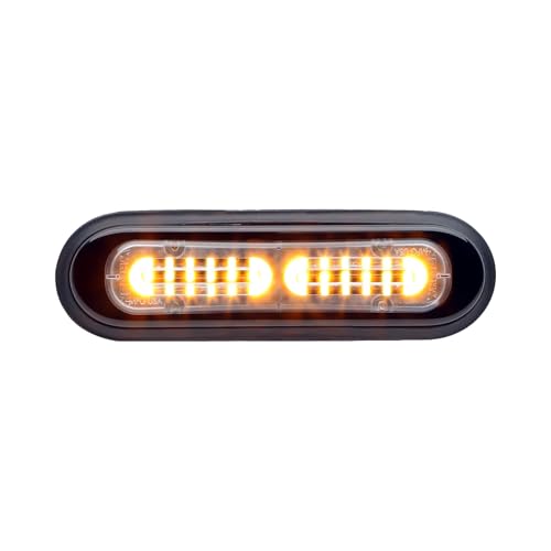 Whelen T-Series Solo 12-LED Amber Warning Light – High-Intensity Linear Optics, Ultra-Slim Surface Mount, 69 Flash Patterns, DVI Nighttime Visibility, Fully Waterproof & Vibration Resistant - color: Amber