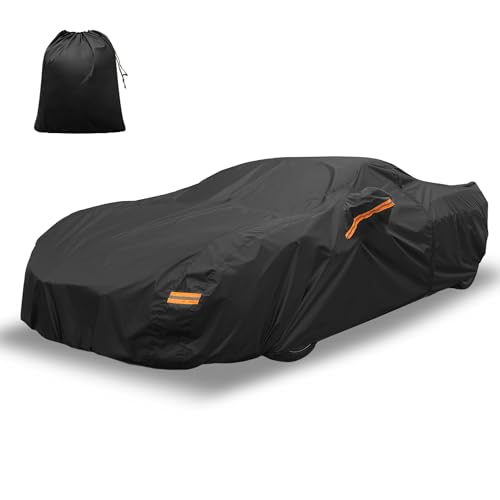 X AUTOHAUX Car Cover for Chevrolet Corvette C8 Aluminum Film Outdoor Waterproof Sun Rain Snow Hail Protection with Driver Door Zipper - size: for Chevrolet Corvette C8 2020-2023