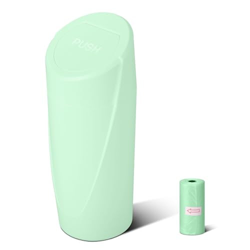 Car Trash Can Bin with Lid - Car Garbage Can Cup Holder - Green Mini Leakproof Vehicle Trash Garbage Can Bin with 20pcs Trash Bags-Car Organizers and Storage for Front Back Seat Accessories - color: Green