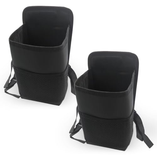 ZIMISI 2-in-1 Large Cup Holder, 80 oz Waterproof Car Seat Cup Holder with Mesh Pocket, Car Water Bottle Holder Bag, Vehicle Seat Side Storage Hanging Bag for Bottles & Big Drinks (2PCS) - size: 2PCS