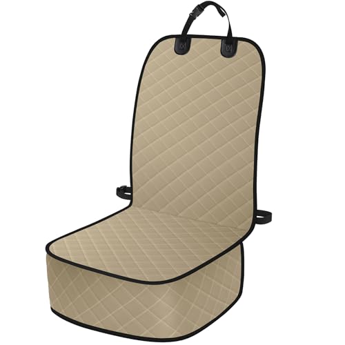 ELONGRIVER Dog Car Seat Covers, Waterproof Front Seat Cover for Dogs, Scratch-Proof, Nonslip Pet Passenger Seat Cover Protector, Universal Fit for Cars Trucks SUVs, Large Size, Khaki - color: Khaki, size: Large Size (1 Pack)