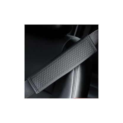 Car Seat Belt Cover Pads, Leather Seat Belt Cover, Universal Car Seat Belt Shoulder Strap Covers, Breathable Leather Soft Harness Pad Protect Your Neck and Shoulder, 2 PCS (Diamond-Black) - color: Diamond-Black