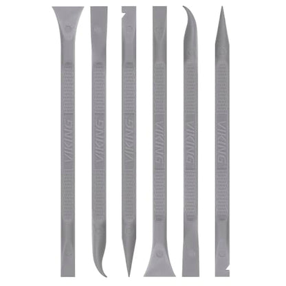 VIKING Car Detailing Pick Set for Car Detailing Kit, Safe Automotive Tool Set for Cleaning, Plastic Picks with 6 Cleaning Heads, Interior and Exterior Use, 6 Pack, Grey