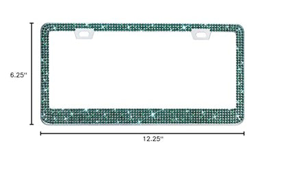 Bling Rhinestone License Plate Frame for Women, Sparkly License Plate Frames| Stainless Steel Frames & Over 1200 pcs Finest 14 Facets Glass Crystals Premium Diamond(Green) - color: Green