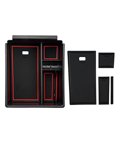 Autorder Center Console Organizer for 2022 2023 2024 Hyundai Tucson Accessories Armrest Storage Box Secondary Insert Tray with 2 Color Mats - size: 2022-2024 Tucson