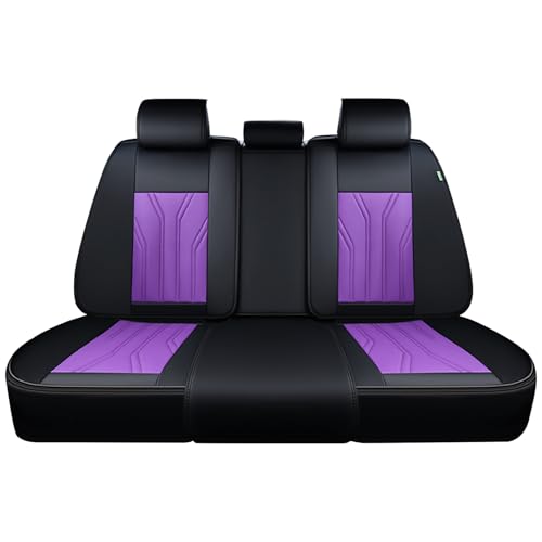 FLORICH Rear Seat Covers Leather Car Seat Covers Waterproof Back Seat Cover Automotive Seat Covers Universal Seat Cushion Protector for Most Cars Trucks SUV-Black&Purple - color: Black&Purple, size: Rear Seat Cover