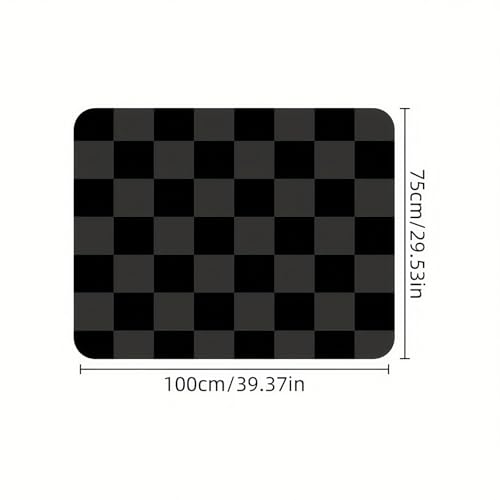 Universal Car Trunk Mat 29" x 39", Black-Gray Plaid All Weather Trunk Protection Cargo Liner, Durable Cargo Mat Rear Trunk Liner, Stylish Vehicle Interior Accessories Suitable for Most Car Models - color: Black-Gray Plaid