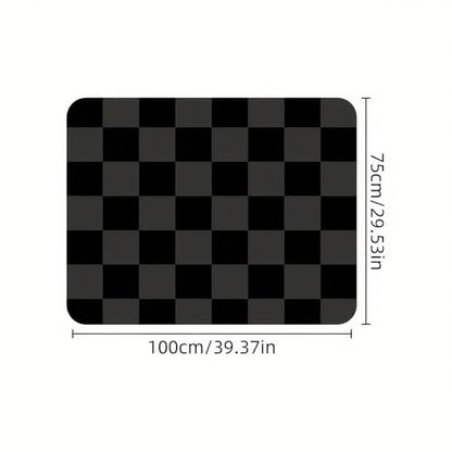 Universal Car Trunk Mat 29" x 39", Black-Gray Plaid All Weather Trunk Protection Cargo Liner, Durable Cargo Mat Rear Trunk Liner, Stylish Vehicle Interior Accessories Suitable for Most Car Models - color: Black-Gray Plaid