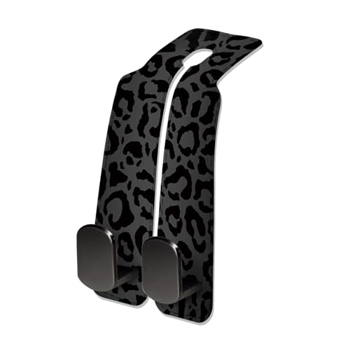 Car Seat Headrest Hook, Universal Leather Cute Hanger Holder Hook, Storage Organizer Interior Accessories for Purse Bags Handbag Luxury Black Leopard - color: Luxury Black Leopard