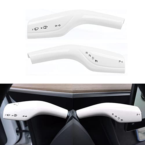 YHCDSEA Steering Lever Cover for Tesla Model 3/Y, Gear Shift Cover Accessory - Decorative Cover (White) - style: White